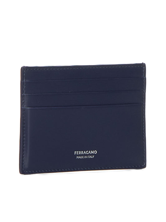 Leather cardholder with logo
