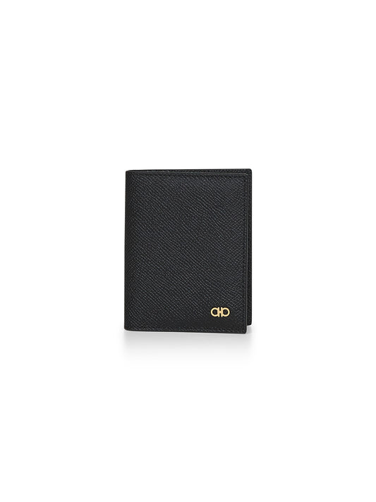Porta carte di credito Gancini in pelle nera