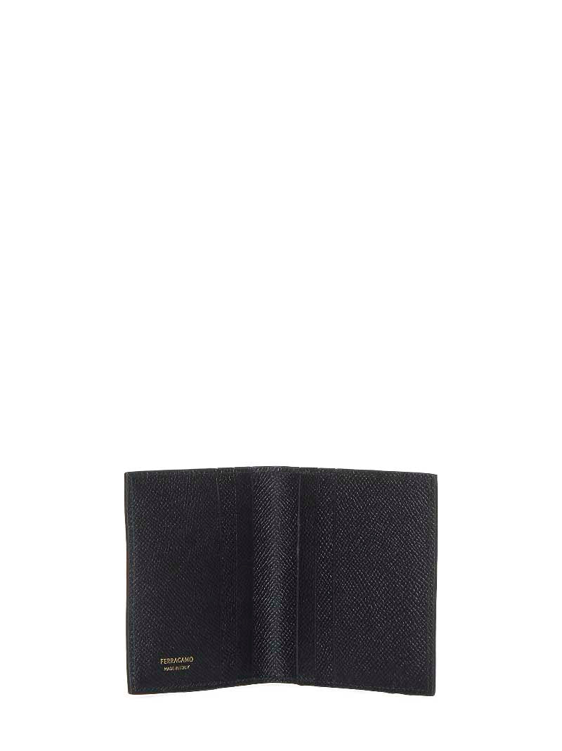 Porta carte di credito Gancini in pelle nera