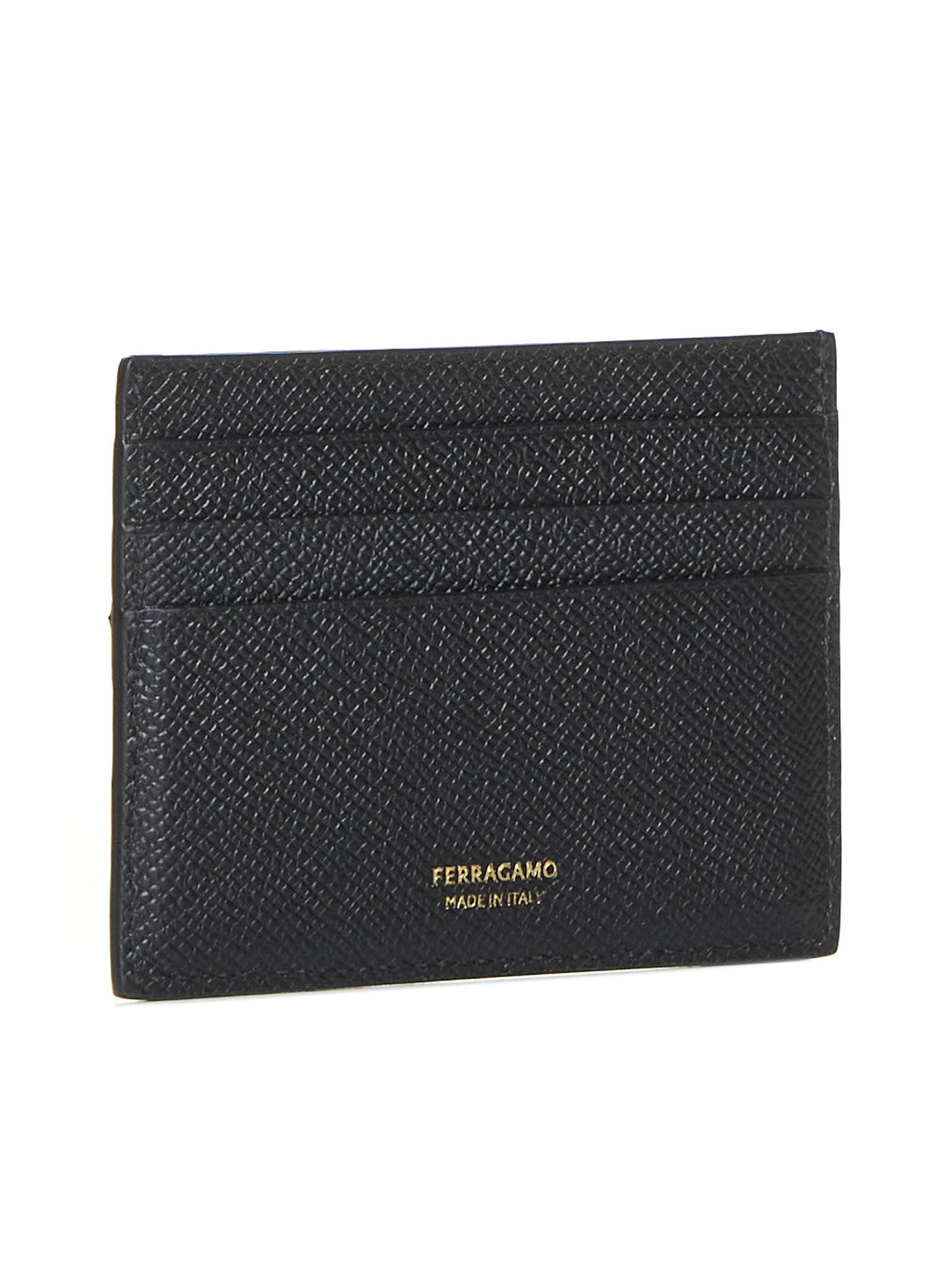 Porta carte di credito Gancini in pelle nera