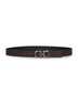 Black leather Gancini reversible belt
