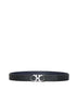 Black leather reversible Gancini belt