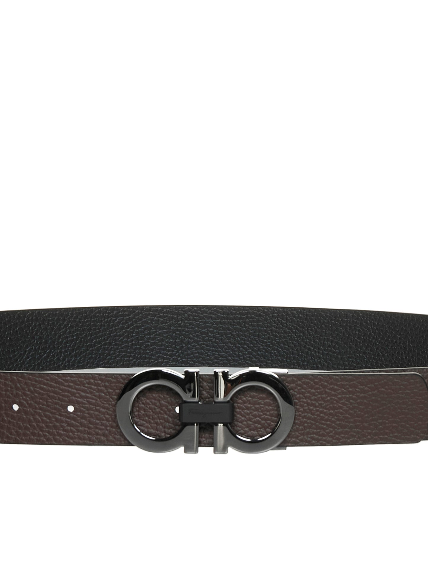 Reversible Gancini Leather Belt