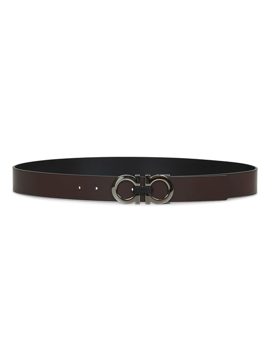 Dark brown Gancini reversible belt