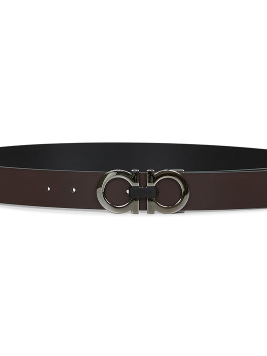 Dark brown Gancini reversible belt