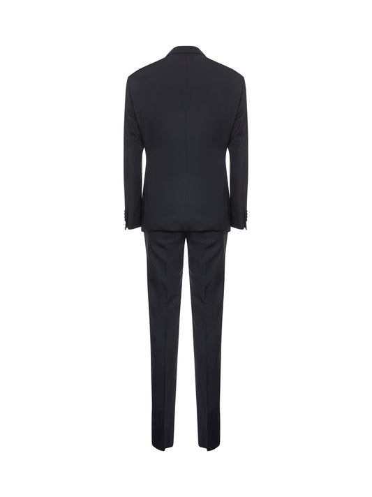 Dark navy virgin wool tuxedo suit