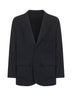 Blue wool crepe single-breasted jacket
