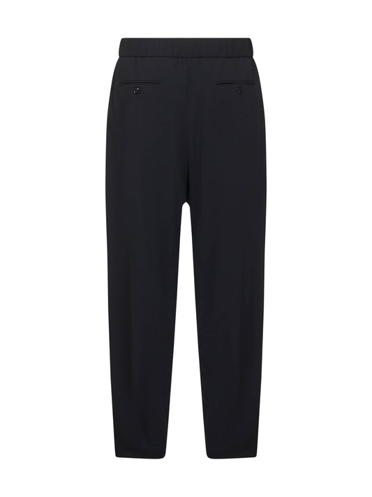 Pantaloni a una pince in crepe di lana blu