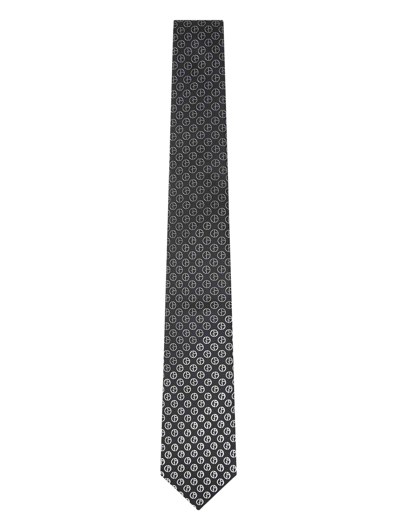 Black jacquard silk tie