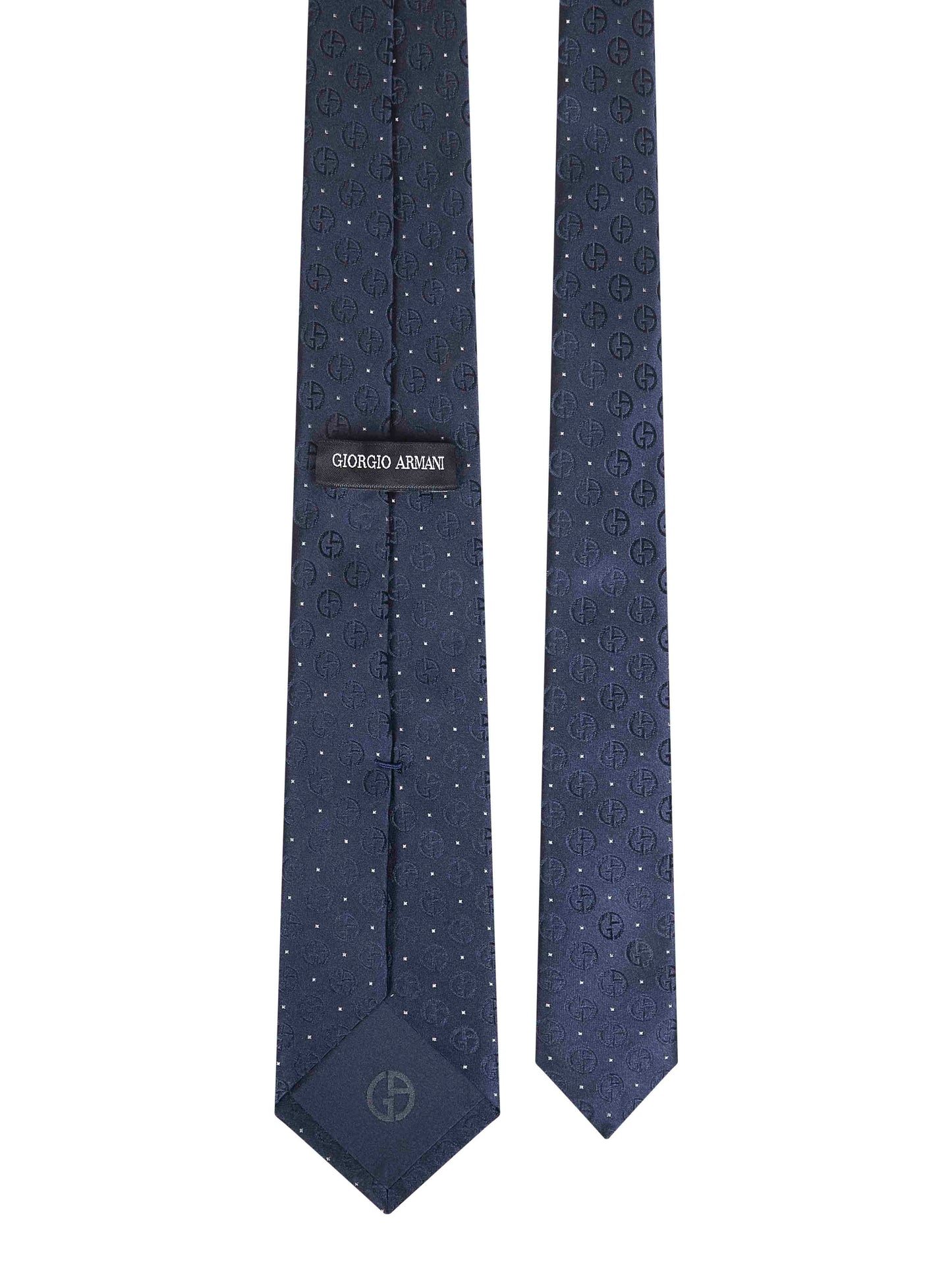 Blue monogram jacquard silk tie
