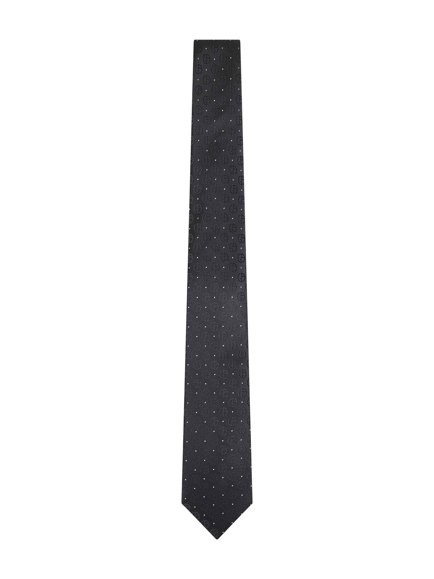 Black monogram jacquard silk tie