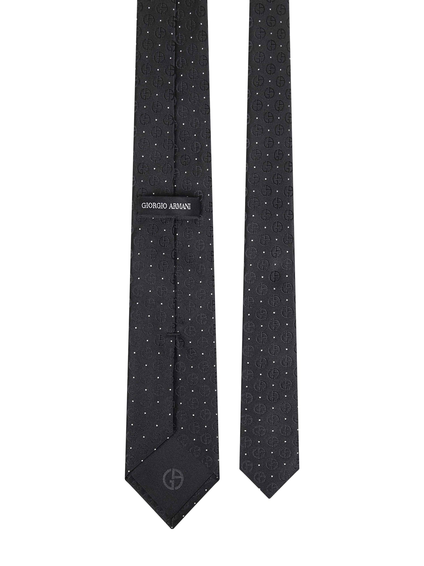 Black monogram jacquard silk tie