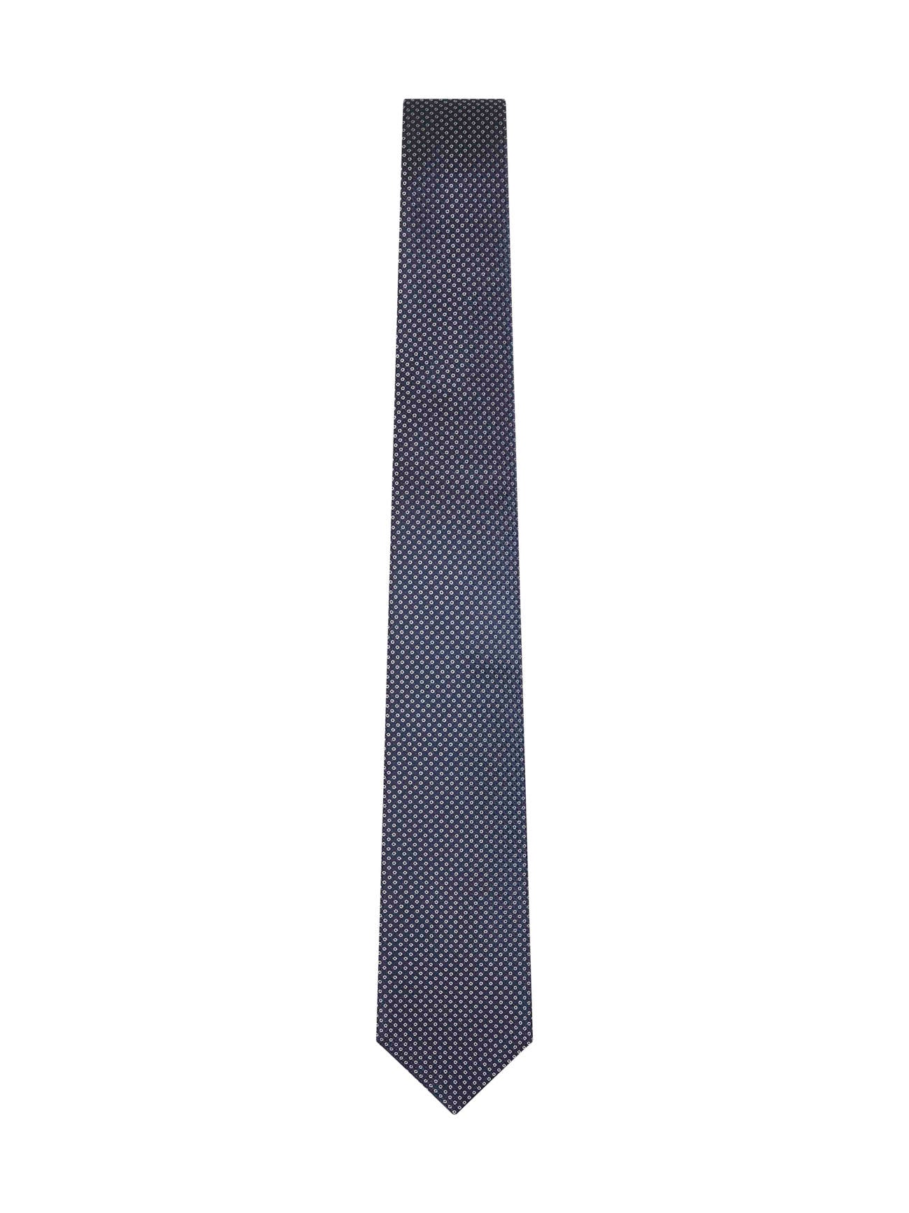 Blue micro-pattern jacquard silk tie