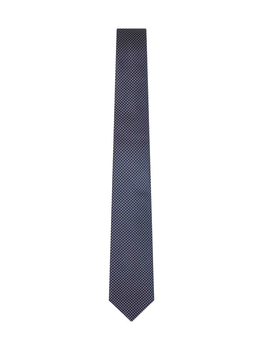 Blue micro-pattern jacquard silk tie