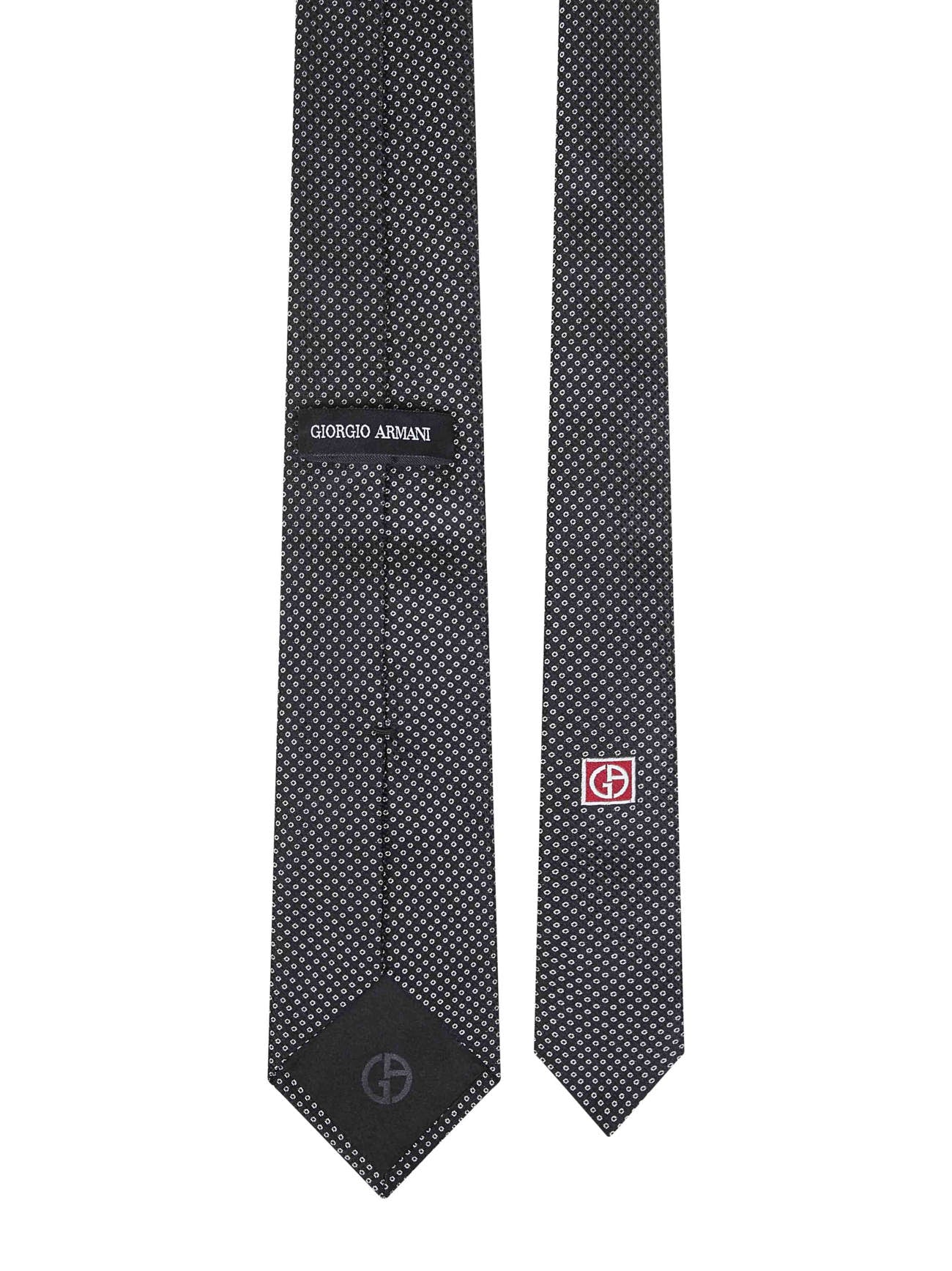 Black micro-pattern jacquard silk tie