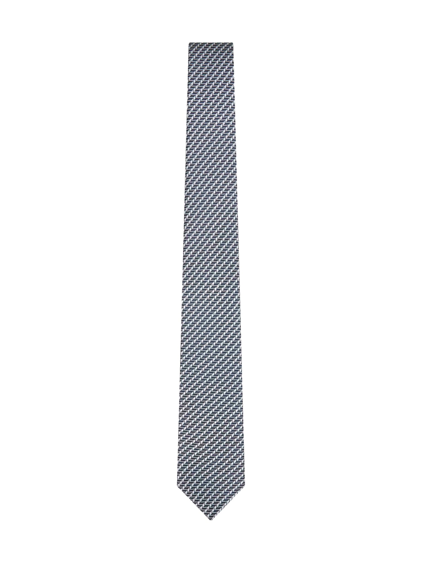 Blue jacquard silk tie