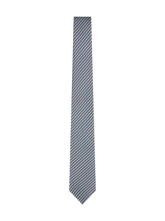 Blue jacquard silk tie