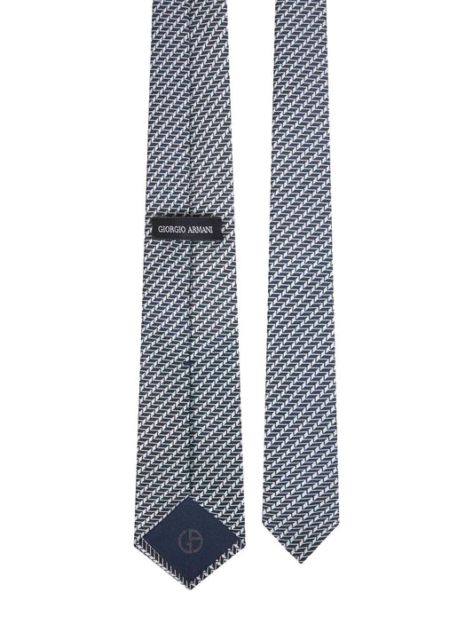 Blue jacquard silk tie