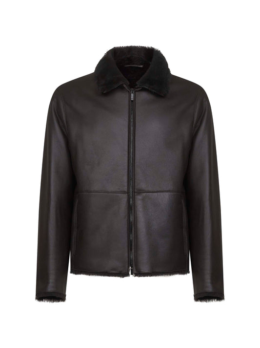 Brown sheepskin blouson