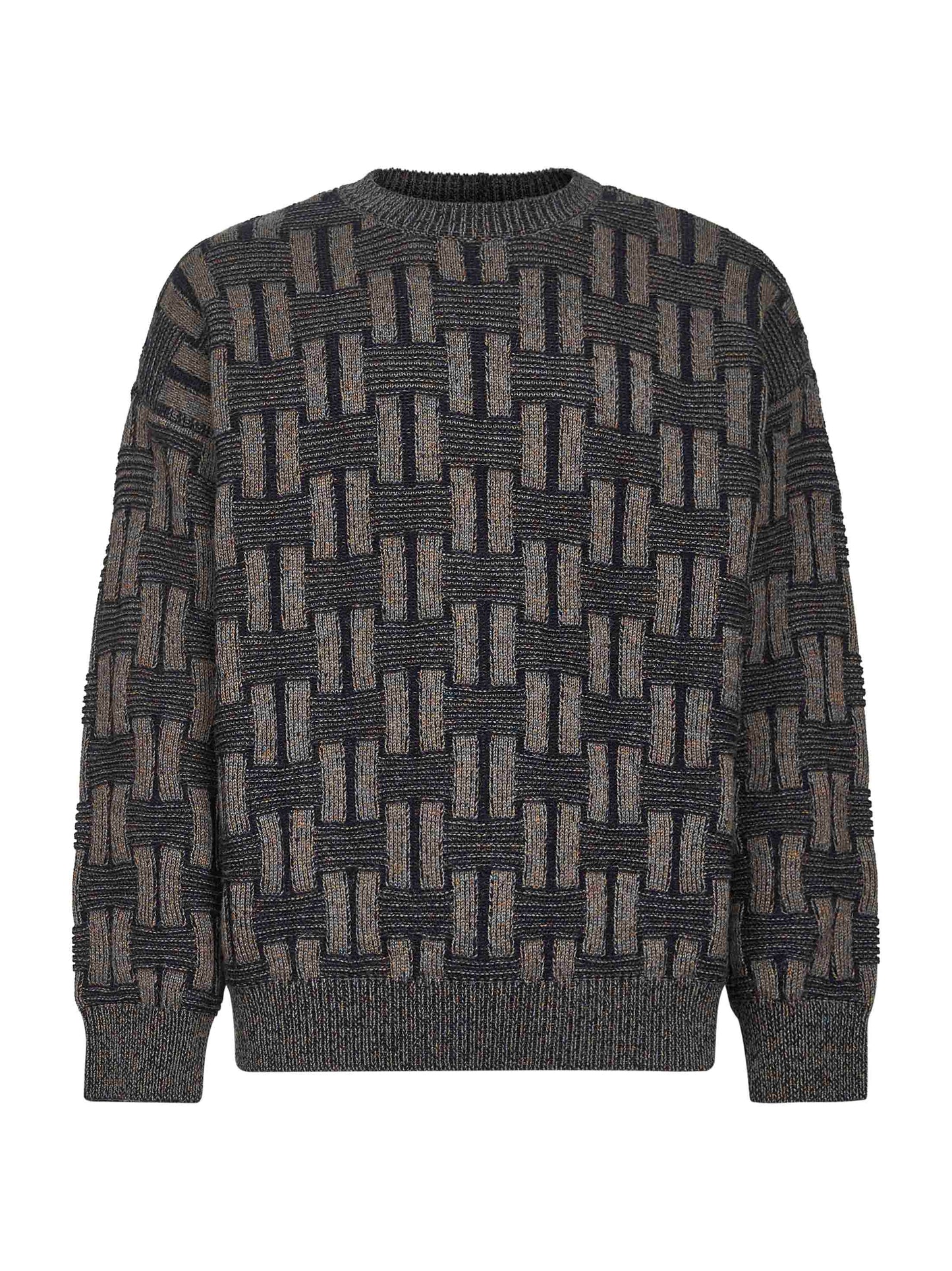 Camel vanisé links stitch wool sweater
