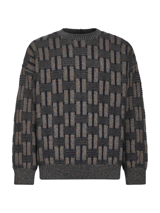 Camel vanisé links stitch wool sweater