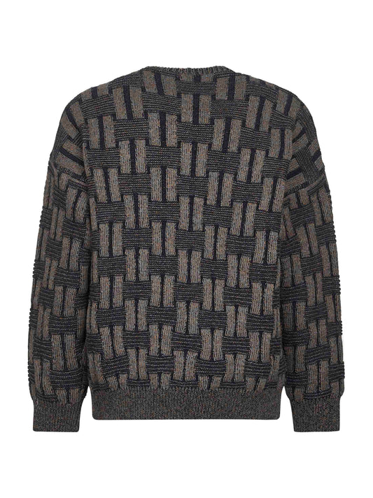 Camel vanisé links stitch wool sweater