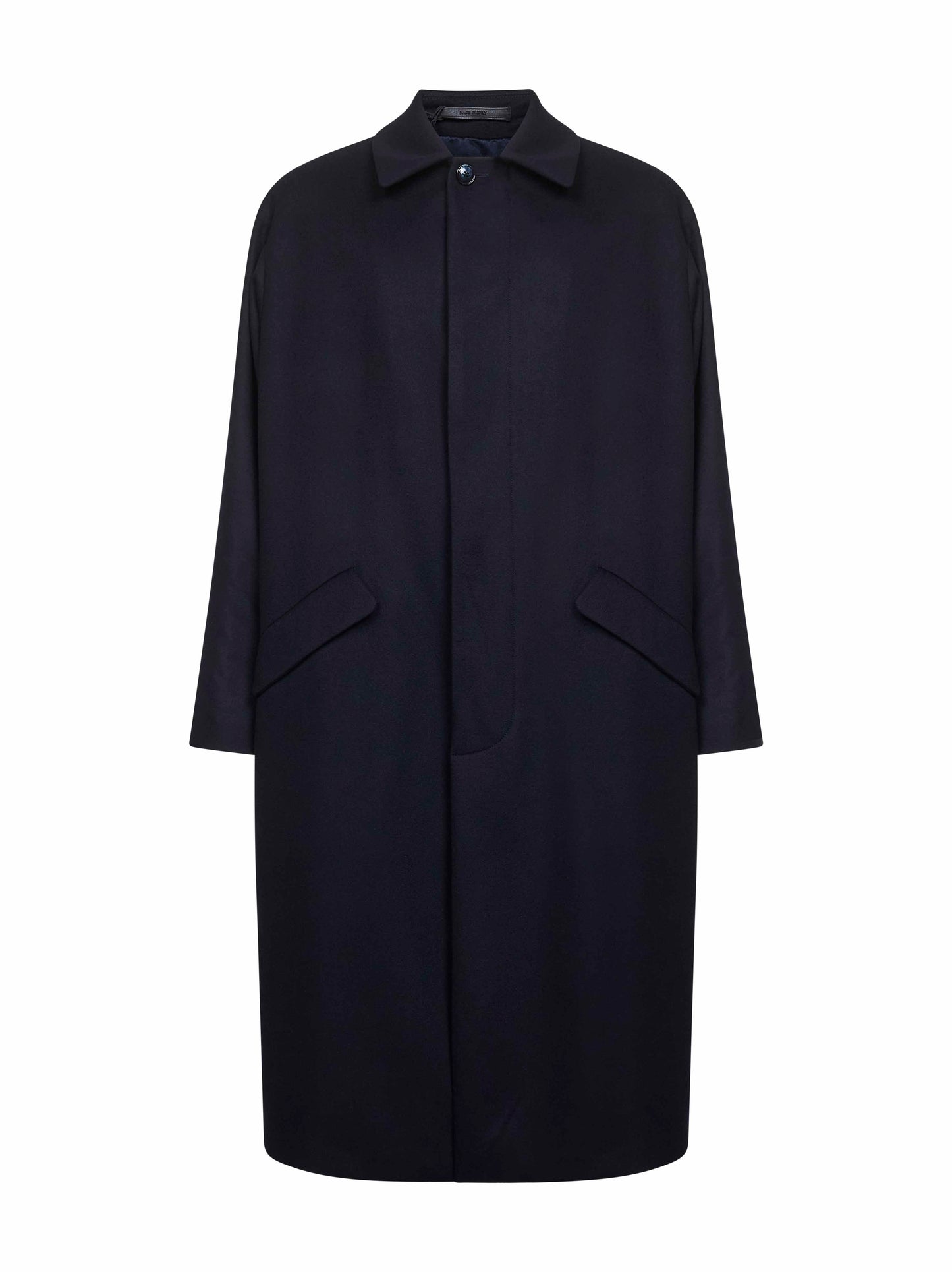 Blue cashmere cloth single-breasted coat