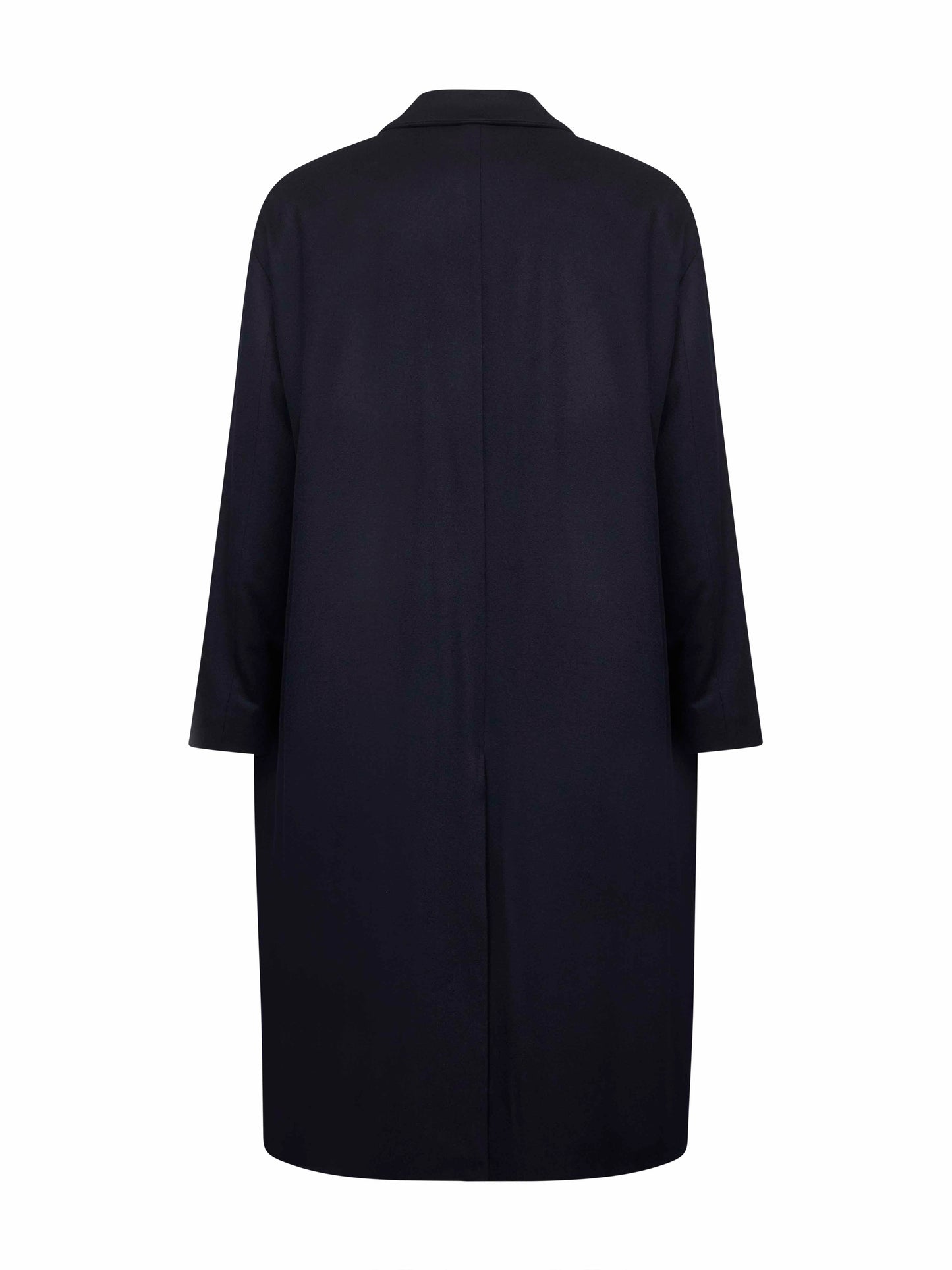 Blue cashmere cloth single-breasted coat