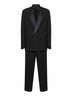 Black virgin wool crepe double-breasted tuxedo suit