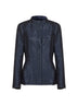 Blue sequin-embroidered jacquard jacket