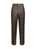 Pantaloni in seta e lana jacquard marrone