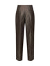 Pantaloni in seta e lana jacquard marrone