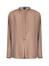 Blusa in raso effetto cangiante beige<BR/>