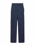 Pantaloni doppia pince in lana vergine blu