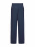 Pantaloni doppia pince in lana vergine blu