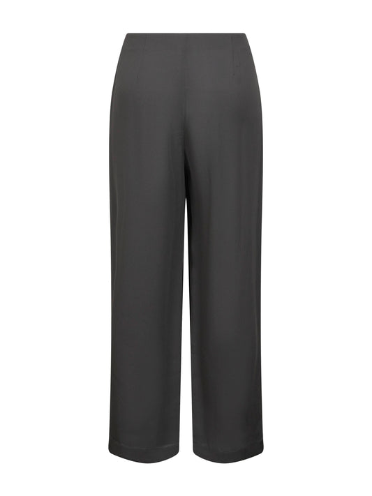 Grey ASV pleated triple silk georgette trousers
