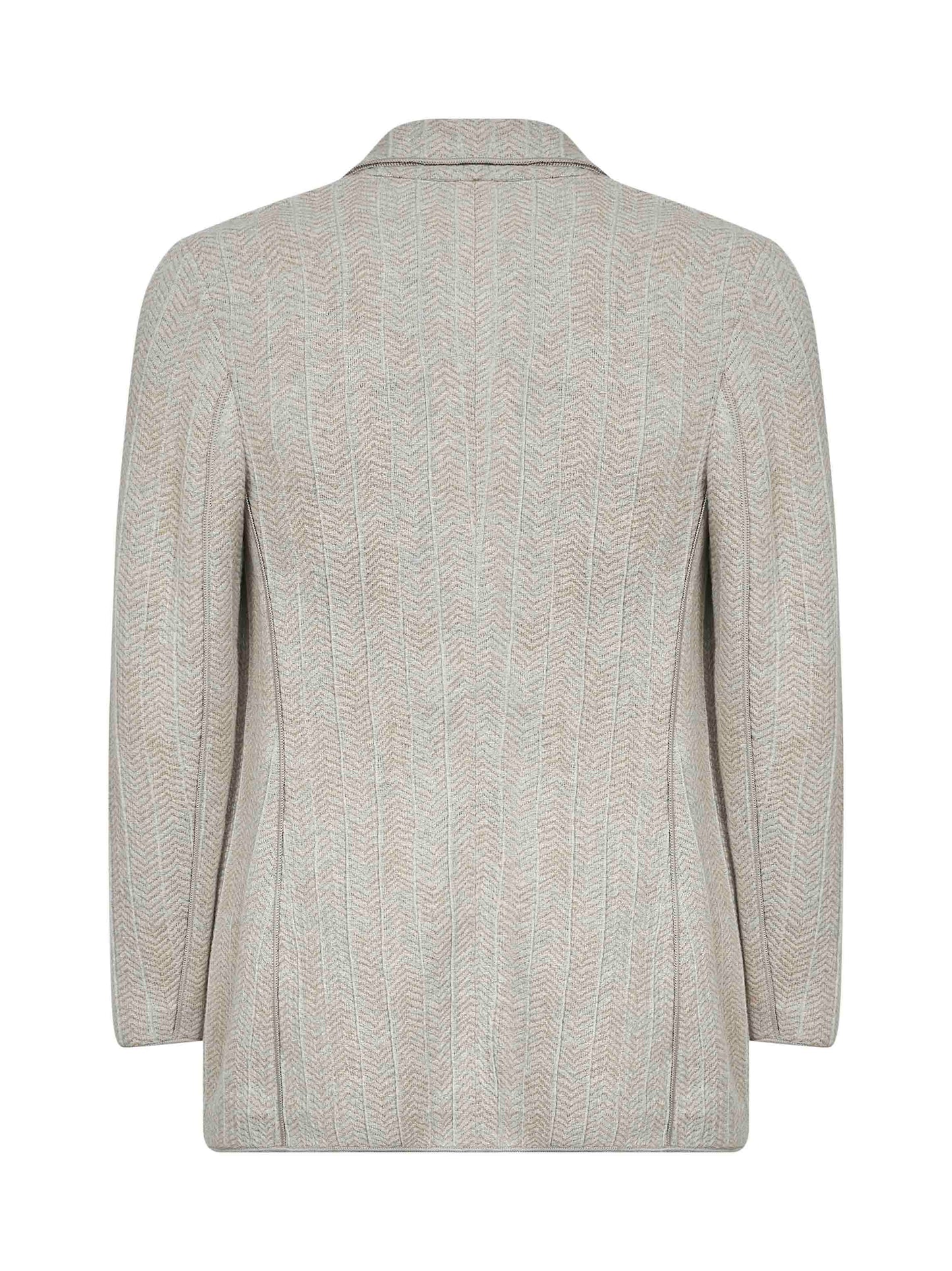 Beige jacquard jersey double-breasted jacket