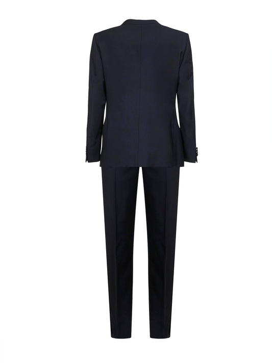 Blue wool twill Icon Soho slim fit tuxedo suit