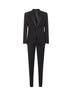 Black virgin wool tuxedo suit<BR/>