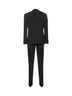 Black virgin wool tuxedo suit<BR/>
