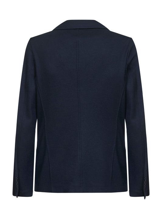 Blue cashmere jersey Icon single-breasted jacket