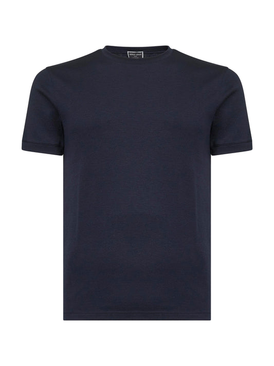 T-shirt girocollo Icon in cashmere blu