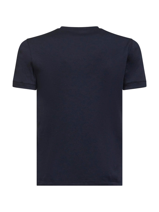 T-shirt girocollo Icon in cashmere blu
