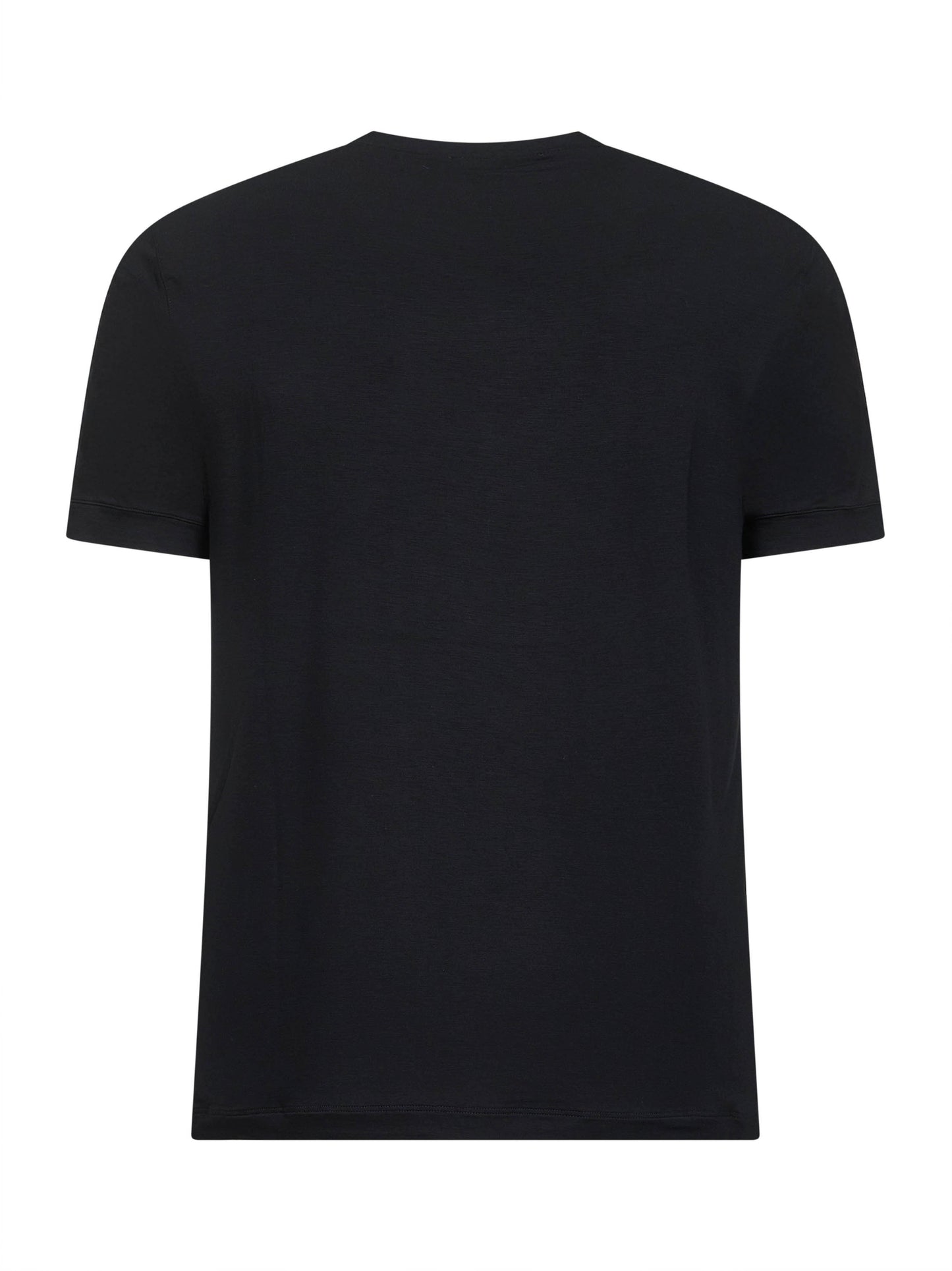 Black stretch viscose jersey Icon T-shirt <BR/>