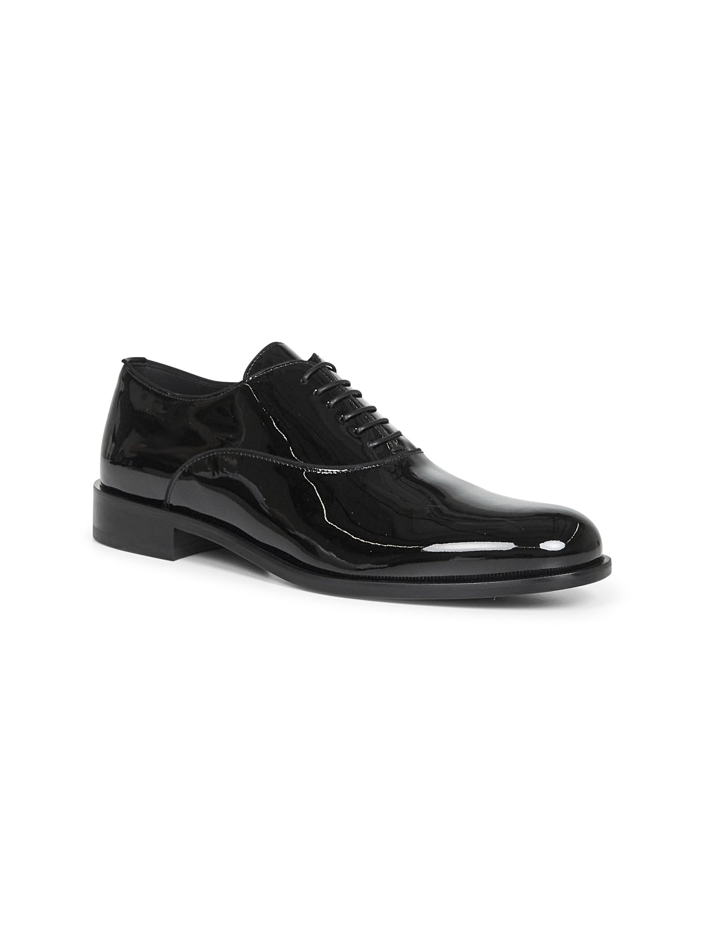 Black patent leather Oxfords