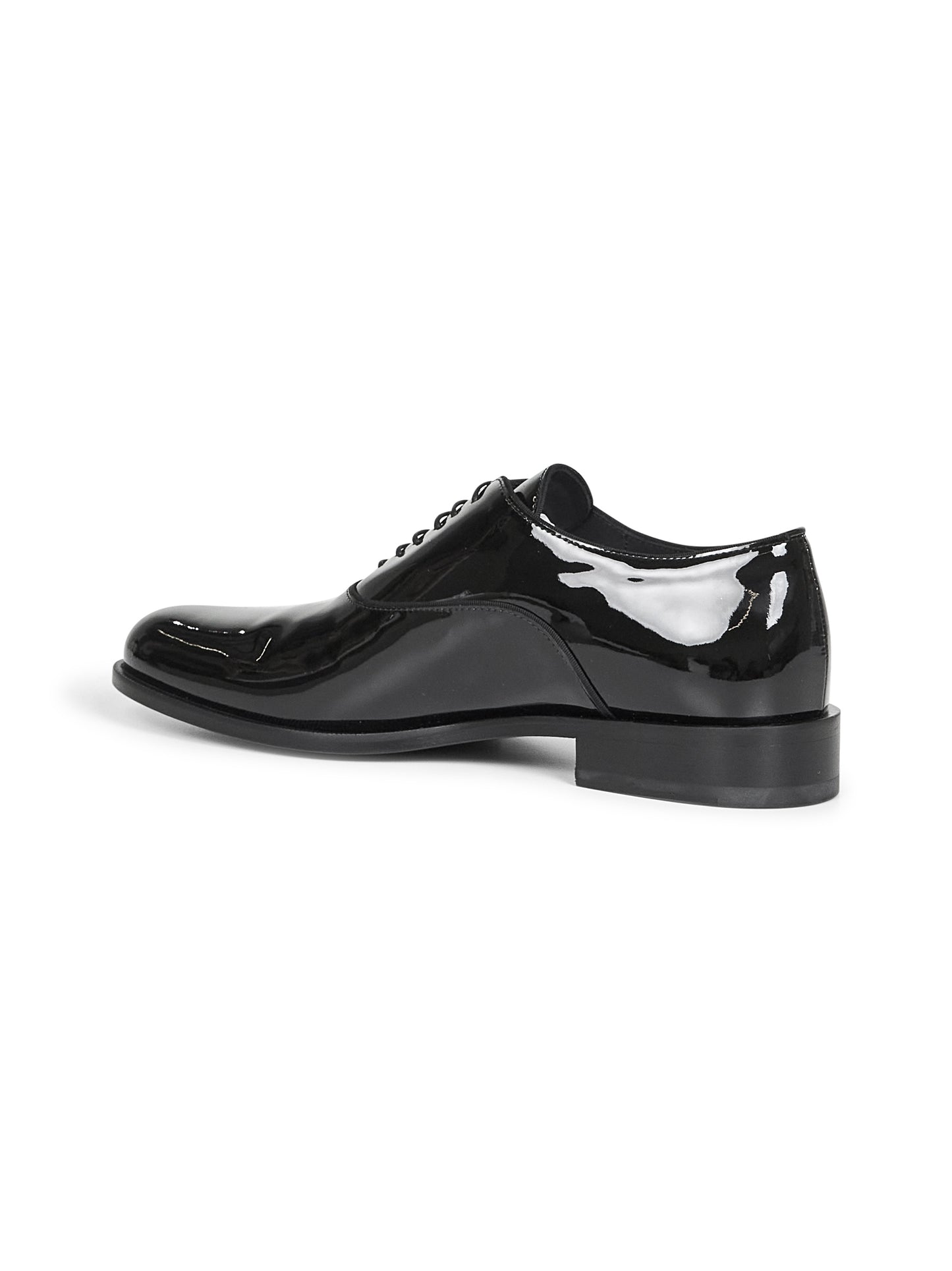 Black patent leather Oxfords