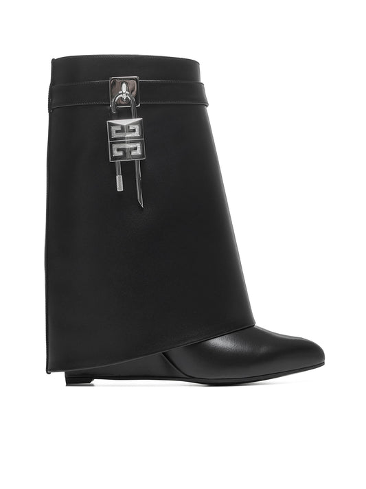 Stivaletti Shark Lock in pelle nera