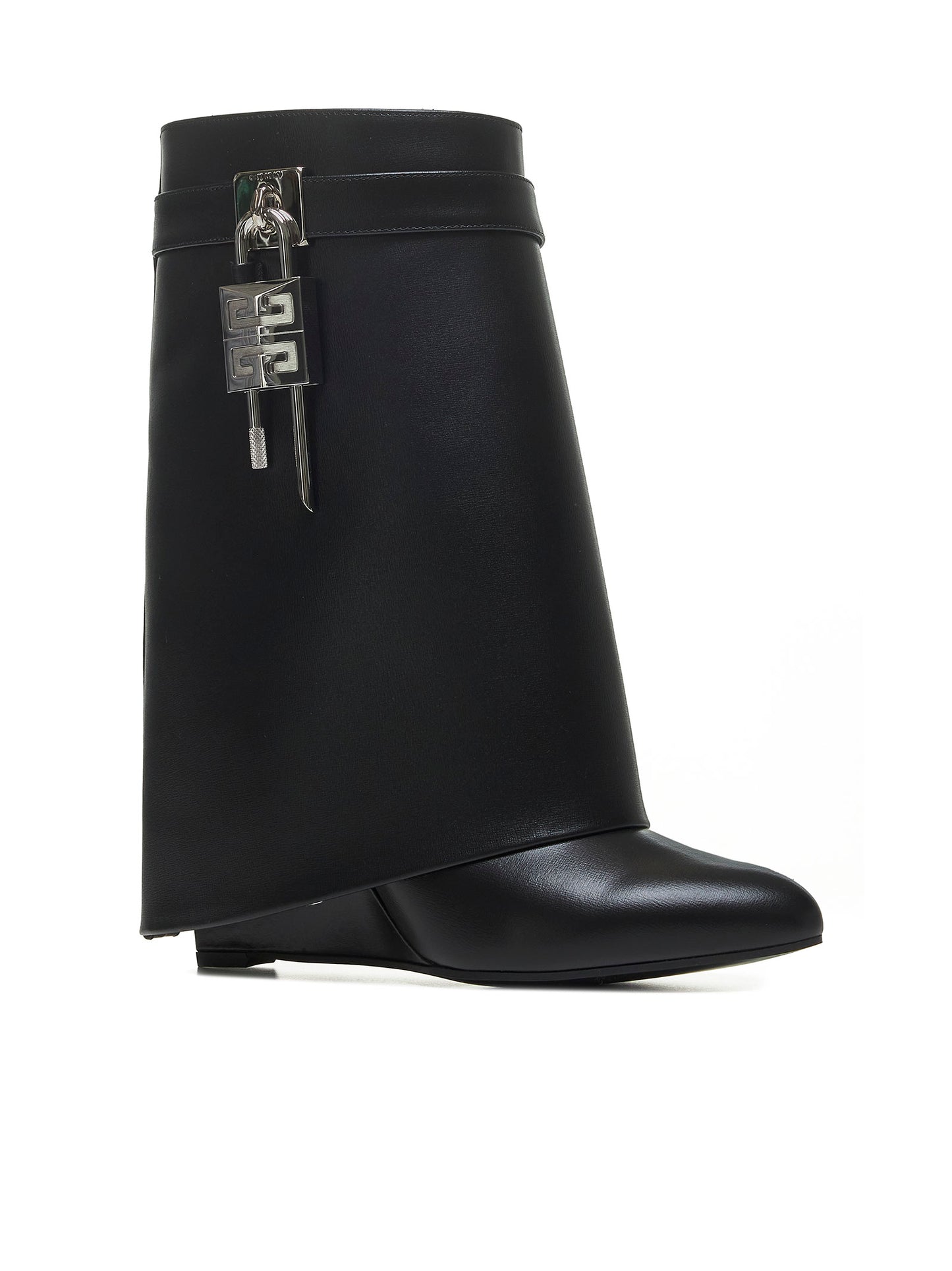 Stivaletti Shark Lock in pelle nera