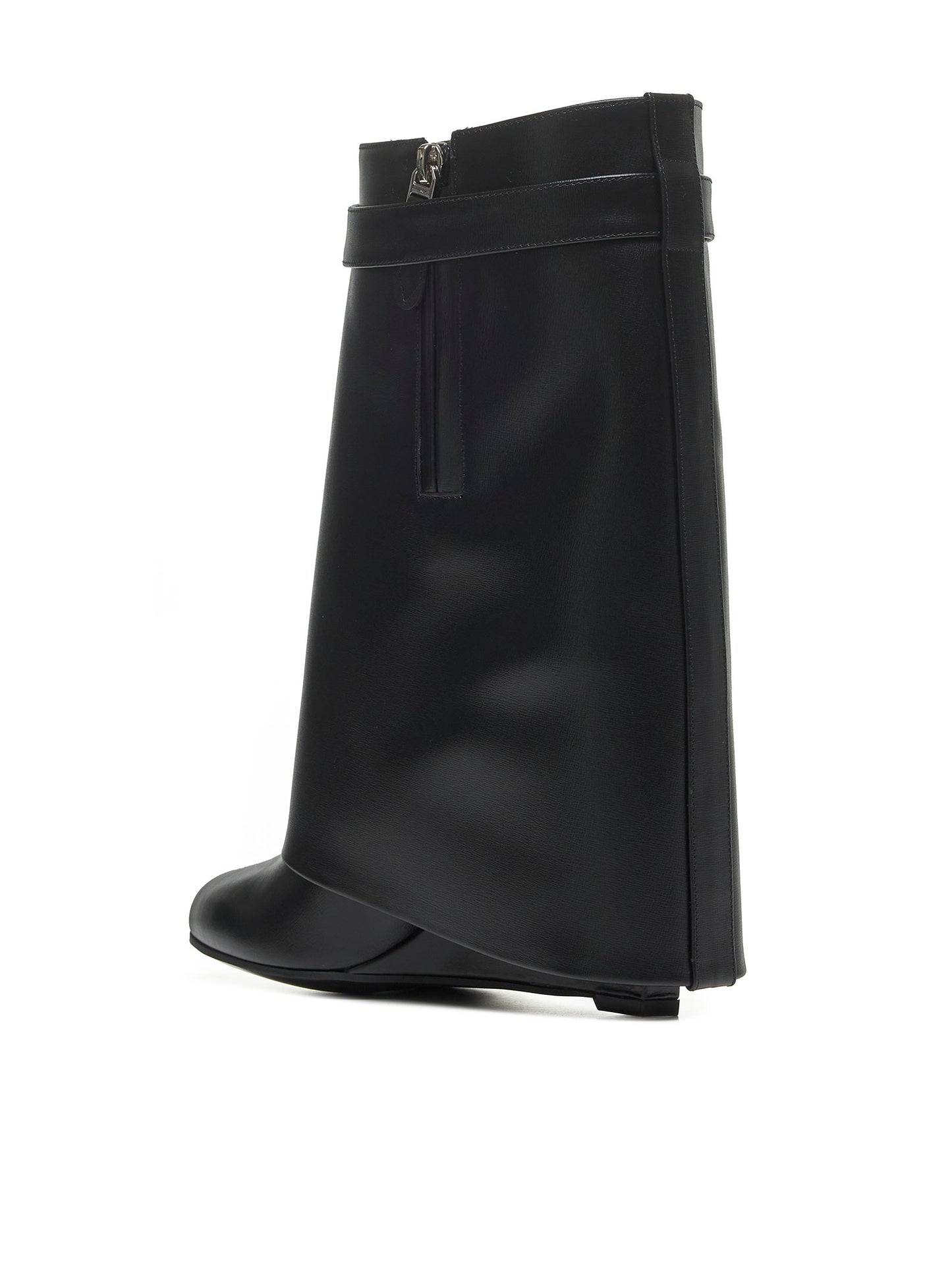 Stivaletti Shark Lock in pelle nera