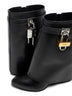 Black leather Shark Lock ankle boots
